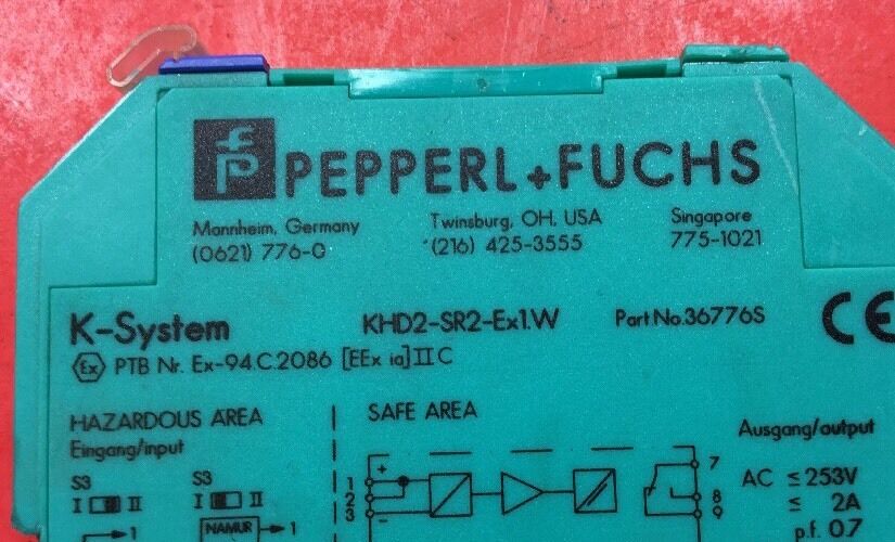 Pepperl Fuchs KHD2-SR2-EX1.W Isolated Switch Amplifier Part # 36776S    3C