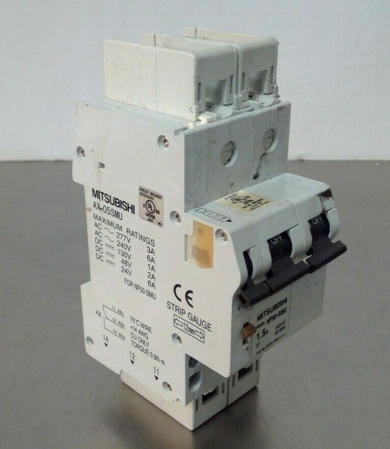 Mitsubishi Electric -  NF50-SMU 2 1.5 - 2P 1.5A No-Fuse Breaker - AX-05SMU    4D