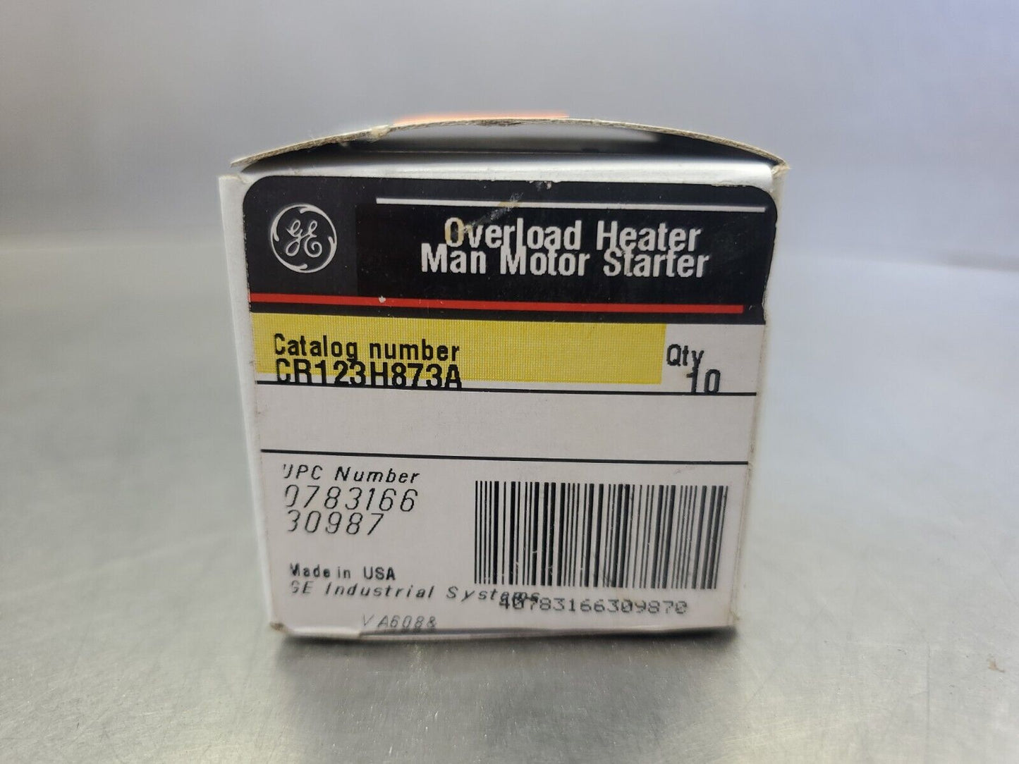 GE CR123H873A OVERLOAD HEATER MANUAL MOTOR STARTER, QTY 10.                 4A-3