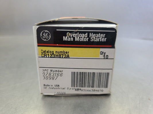 GE CR123H873A OVERLOAD HEATER MANUAL MOTOR STARTER, QTY 10.                 4A-3