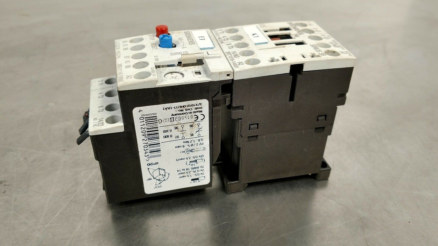 SIEMENS SIRIUS 3R 3RT1015-1AK61 Coil w/ 3RU116-1BB0 Contactor              4E-12
