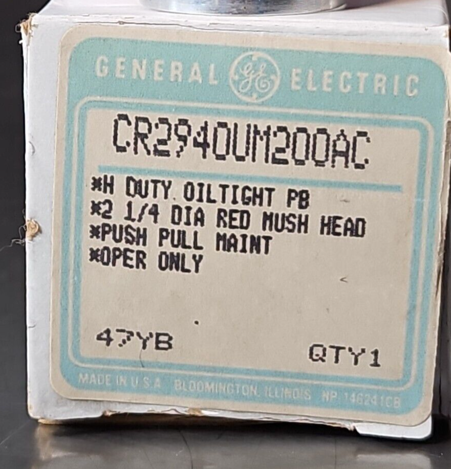 General Electric CR2940UM200AC Push Button Switch.            Loc4A4