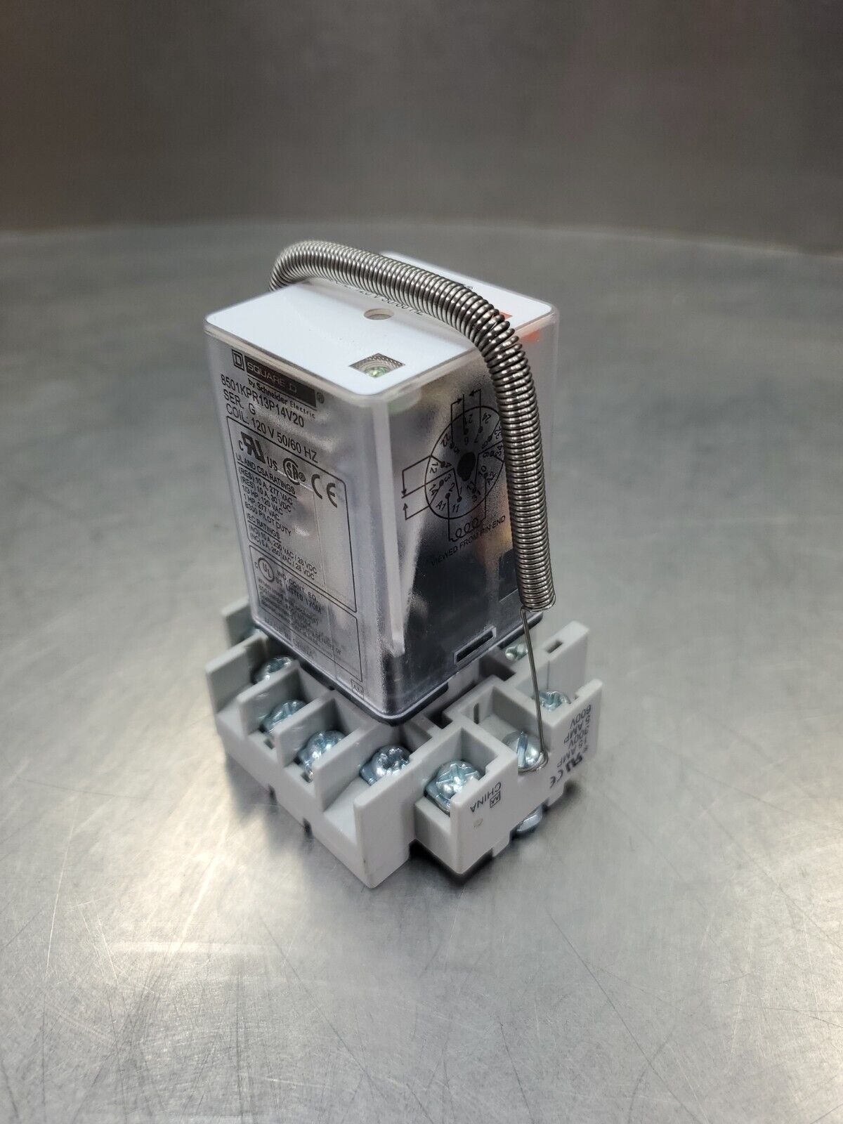 SQUARE D 8501KPR13P14V20 Ser. G 120V 50/60Hz Purpose Relay.                 4C-1