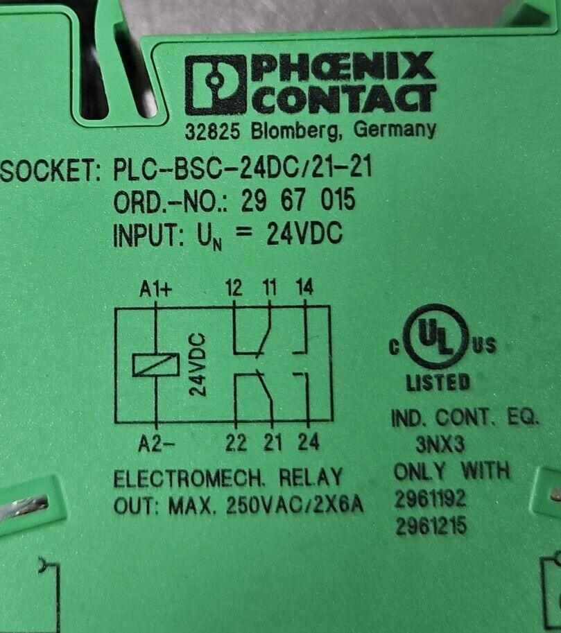 PHOENIX CONTACT PLC-BPT-24DC/21-21 TERMINAL BLOCK. 2961192.  LOT OF 2. Loc 3E-31