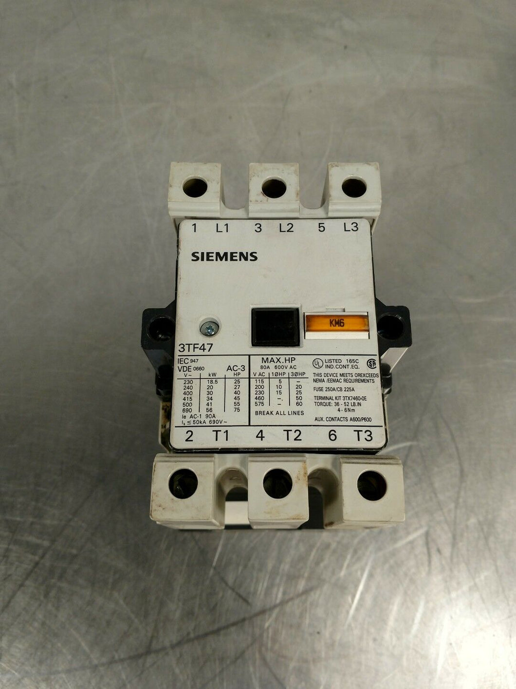 Siemens 3TF47 22-0AG2 Contactor 4D