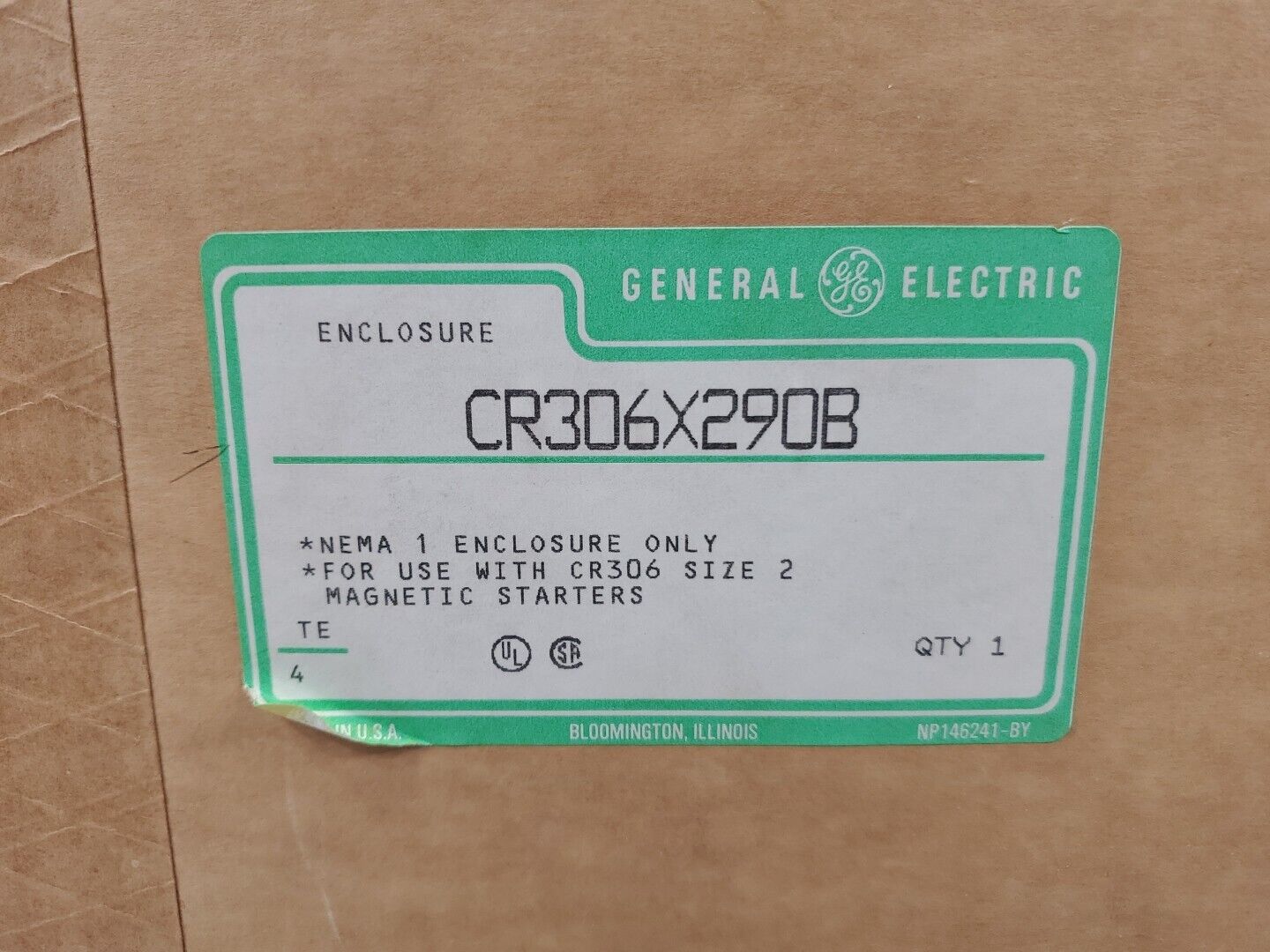 General Electric CR306X290B NEMA1 Size 2 Enclosure Unit.                      4D