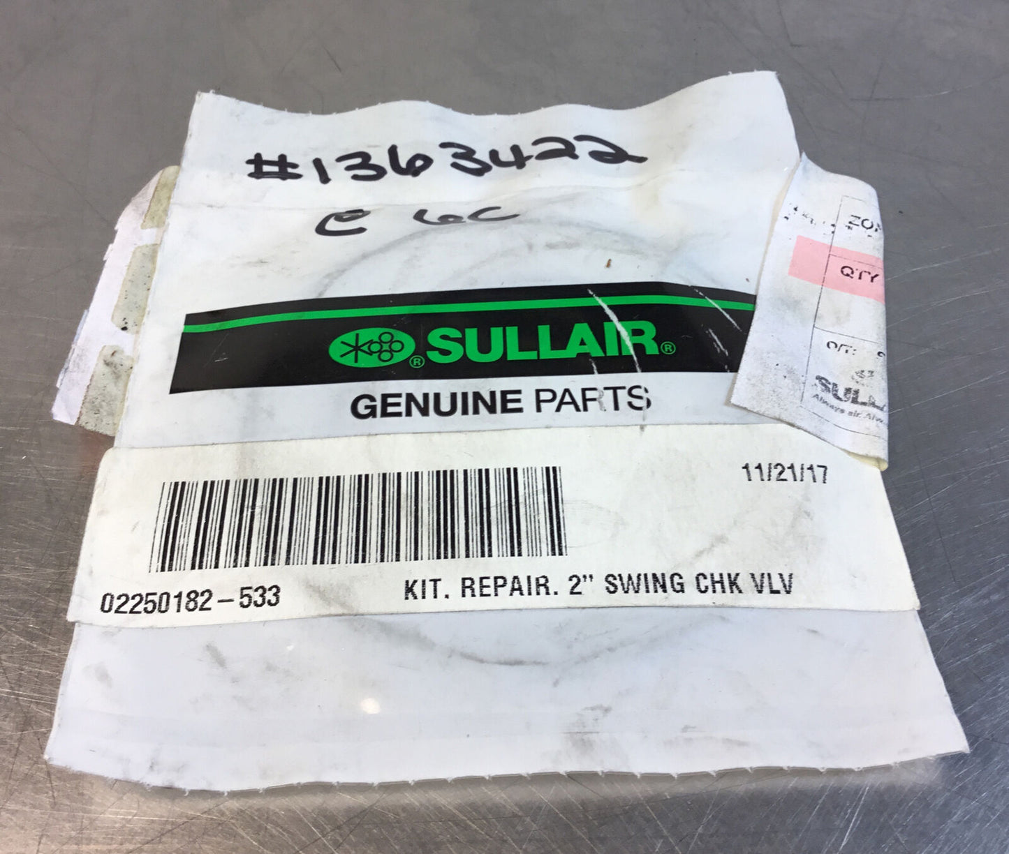 Sullair  02250182-800  Repair Kit 2” Swing Chk Vlv      Loc.6A