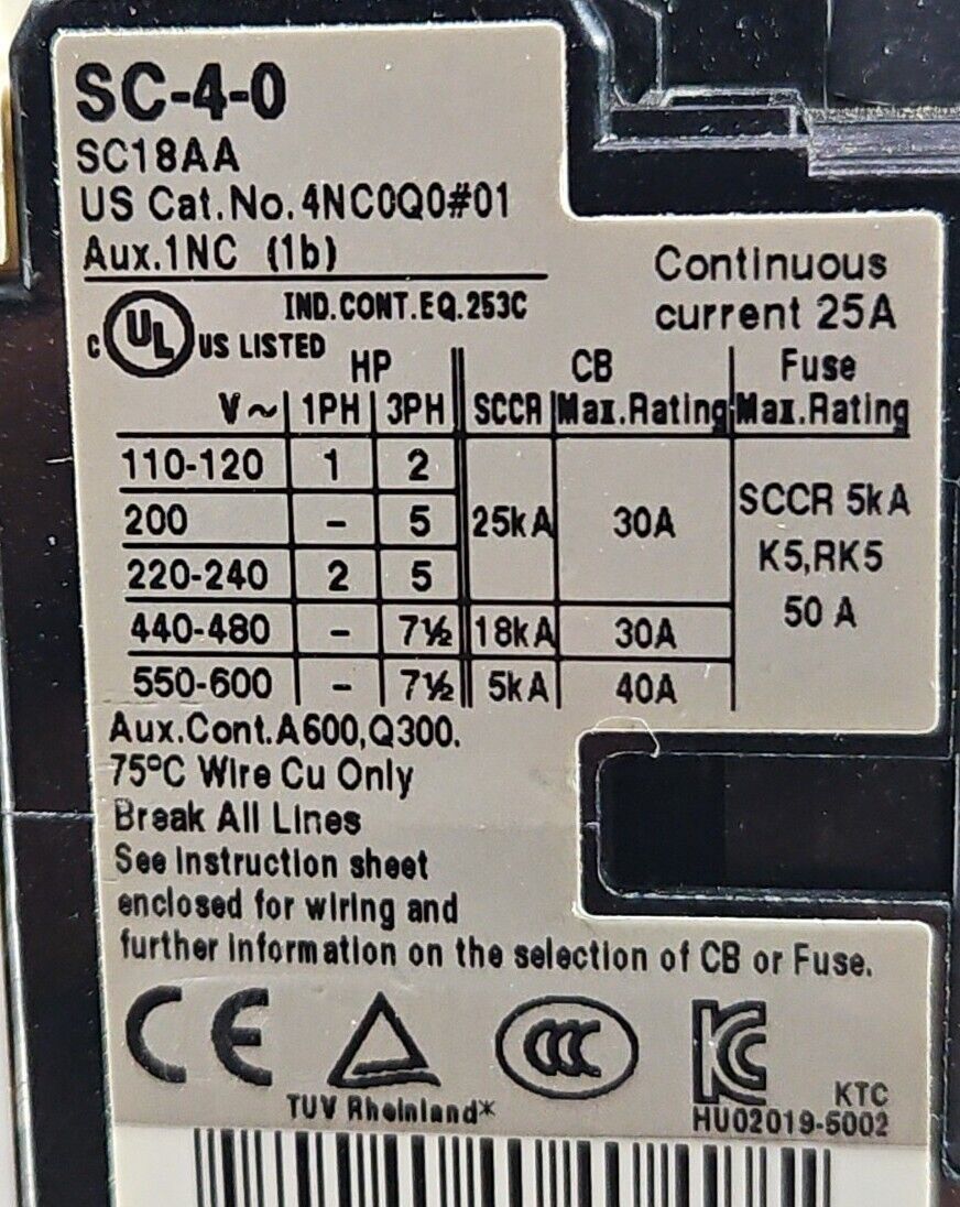 FUJI SC-4-0 with TR-5-1N/3. Reversing Contact.                            4D-24