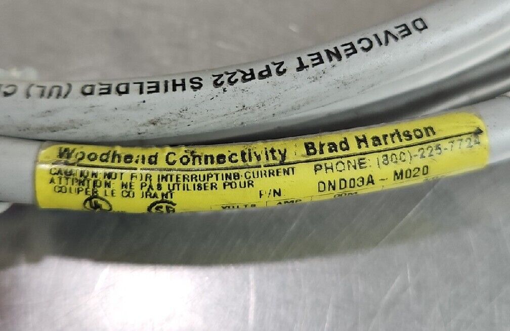 Woodhead Connectivity DND03A-M020 250V 4A PLC Cable.                    Loc 5D-9