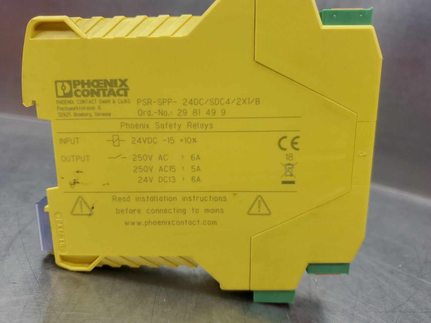 PHOENIX CONTACT PSR-SPP-24DC-SDC4-2X1/B Safety Relay (2981499)              3B-9