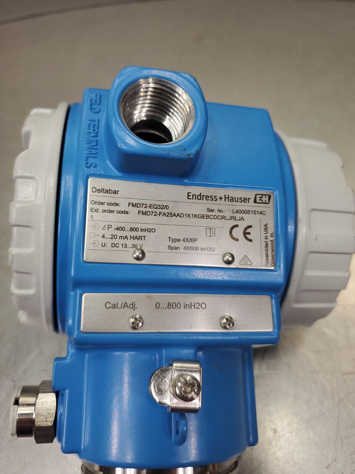 Endress+Hauser Deltabar FMD72-EQ32/0 13...30V Digital Valve.               6D-20