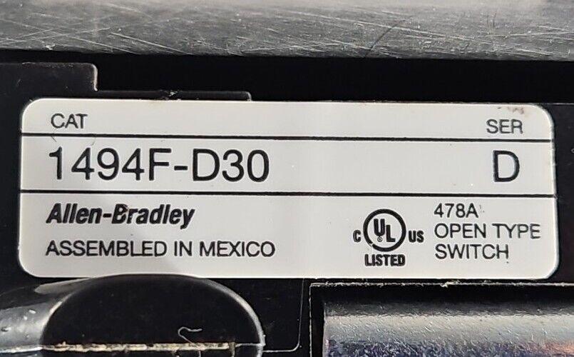 Allen Bradley 1494F-D30 Disconnect Switch.                              Loc4-19