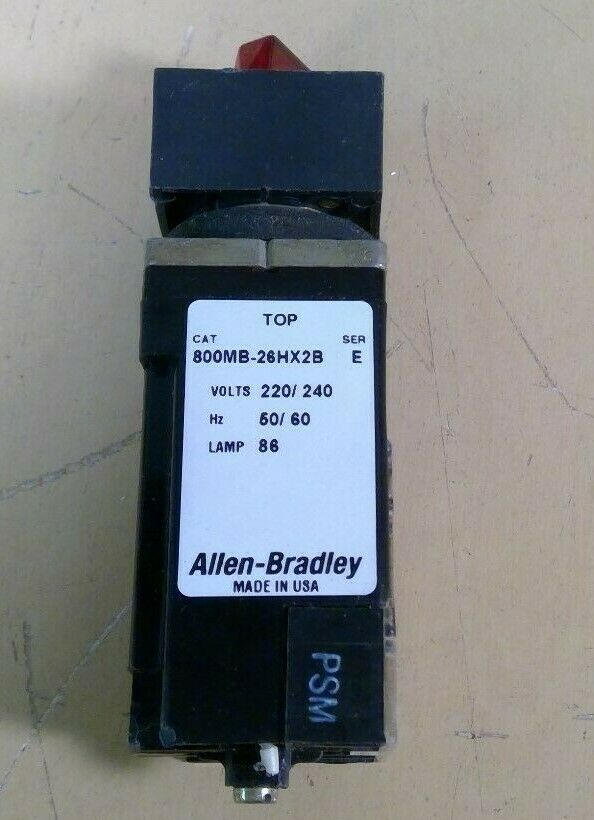 Allen-Bradley 800M-XA2 Ser B Contact Block w/ 800MB-26HX2B Ser E Switch       4D