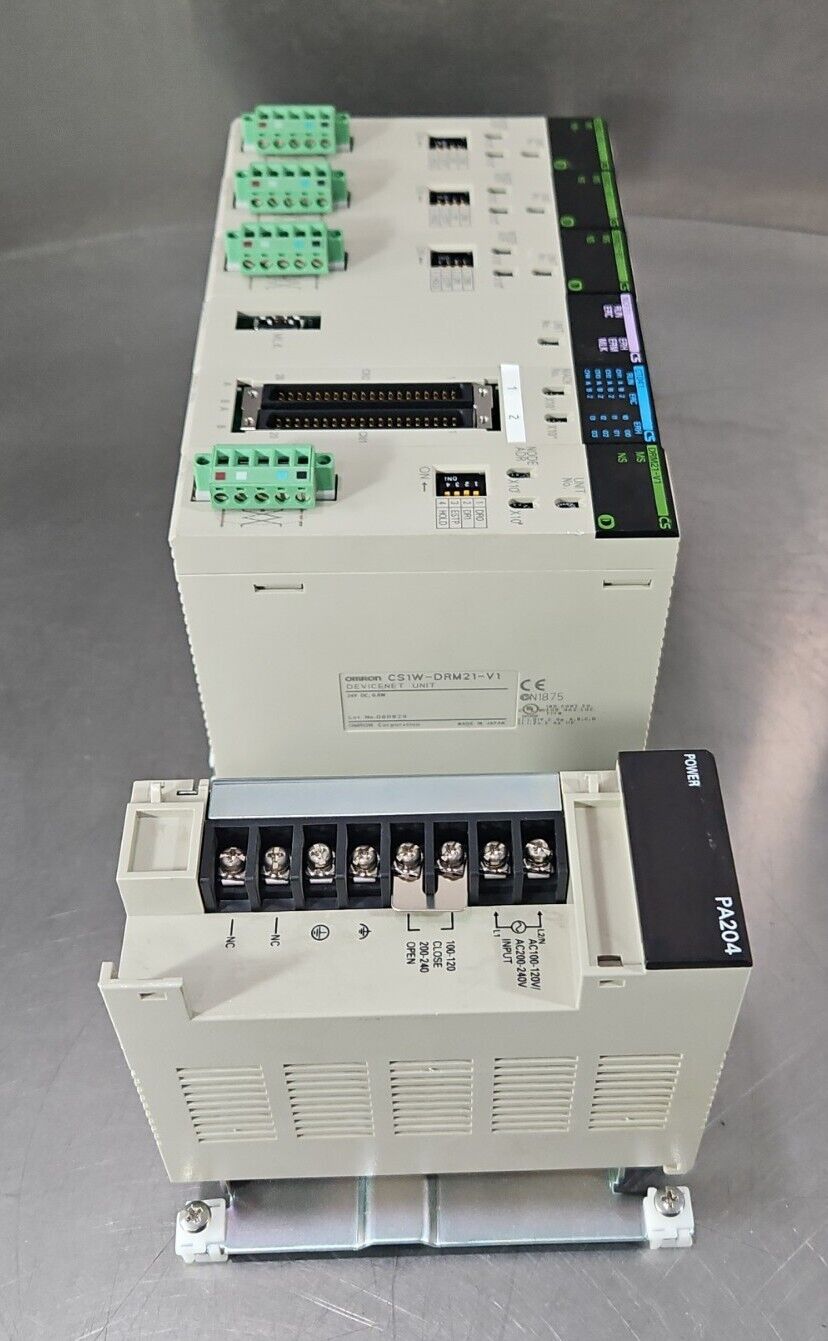 Omron CS1W-BI083 Base w/ C200HW-PA204 / DRM21-V1/ NCF71 / CT041.       Loc 3B-11