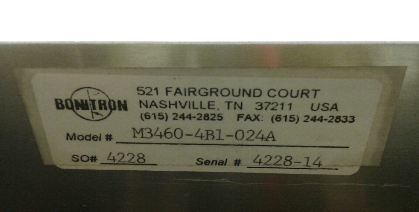 BONITRON M3460-4B1-024A Model 3460 Ridethru 460V.      4F