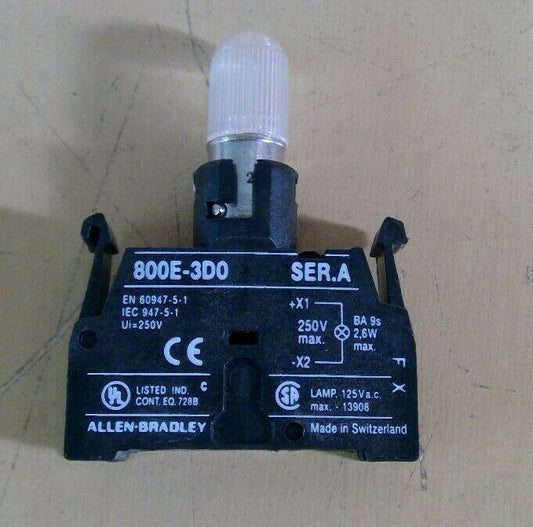 Allen-Bradley 800E-3D0 Series A Pilot Light Module                      4D