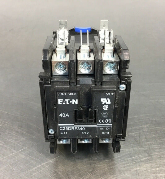EATON/CUTLER HAMMER C25DRF340A /D1 CONTACTOR 3Pole 40A Coil Voltage 208-240V  4D