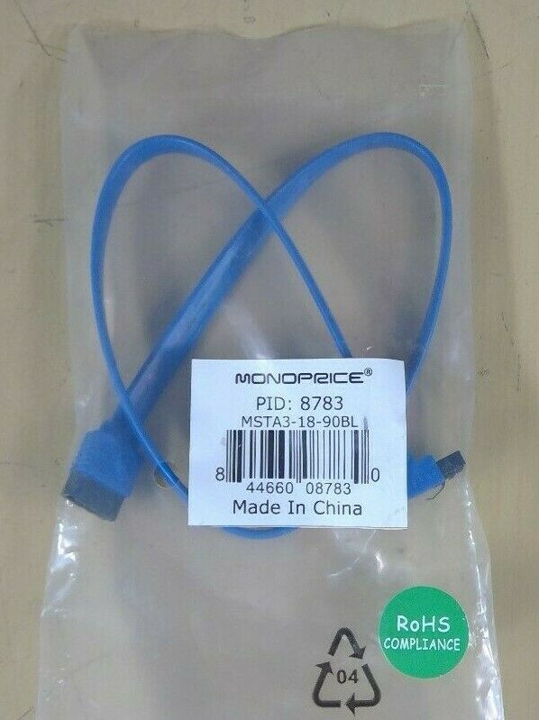 MonoPrice MSTA3-18-90BL Serial ATA Cable PID: 8783                            5E