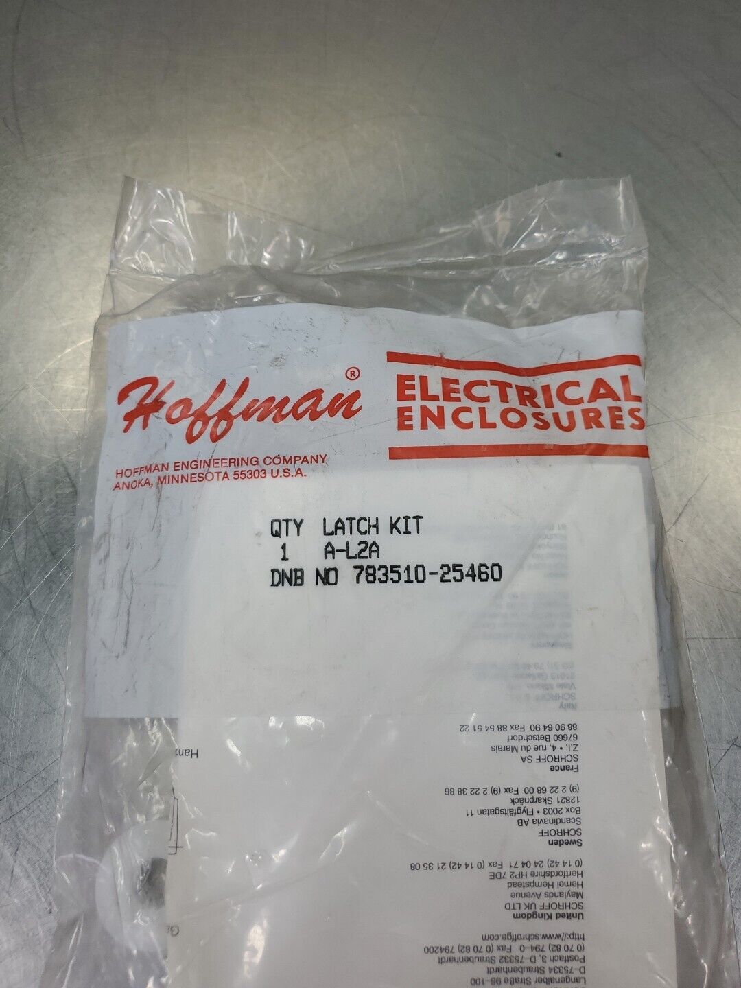 Hoffman 783510-25460 Enclosure Panel Latch Kit.                            4E-32