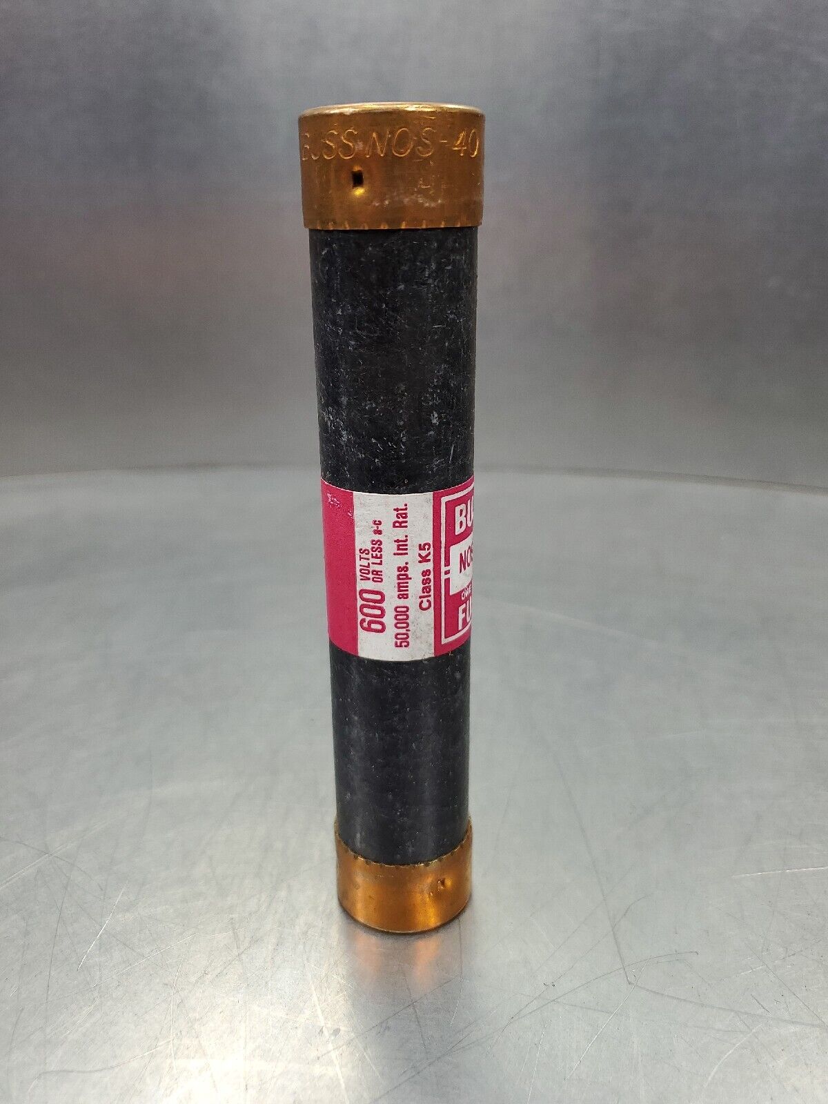 Bussmann NOS-40 600V 50000Amp One-Time Fuse.                                  4D