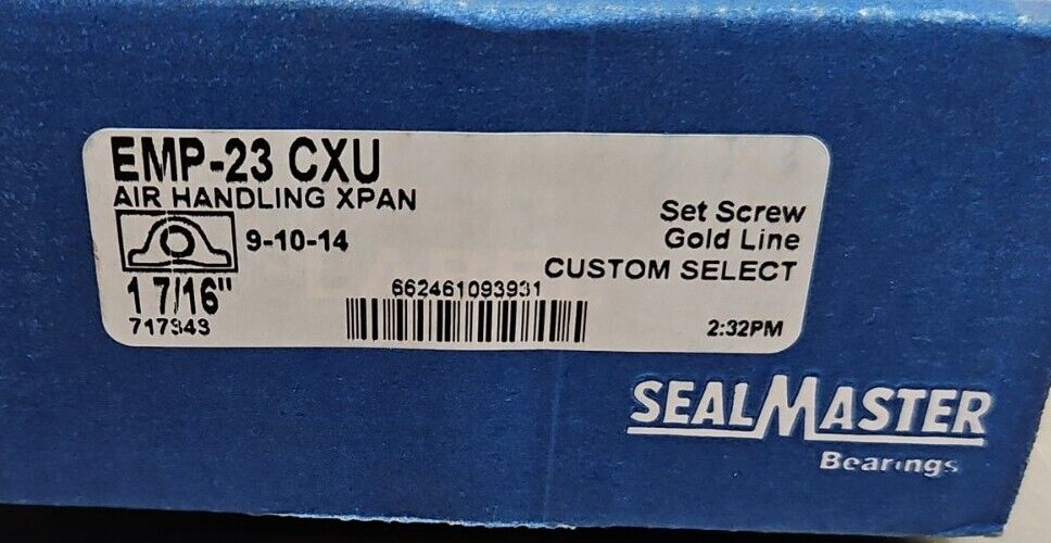Seal Master EMP-23 CXU Expansion Pillow Block 1 7/16" Bearing 717353    Loc 6C-7