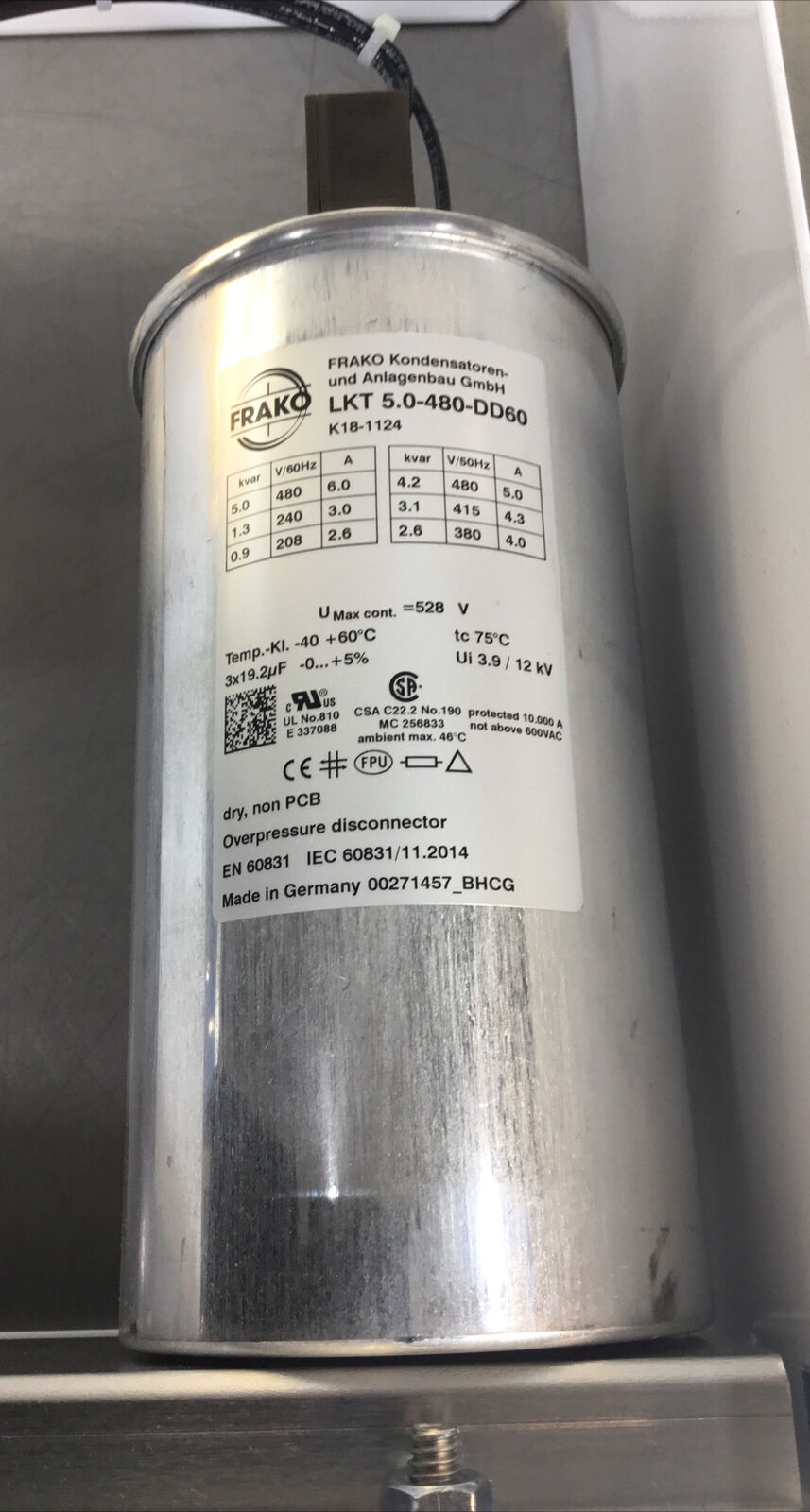 Myron Zucker Trymount Capacitor  TSNX53005-3 5 KVAR 480V 3Ph    4B