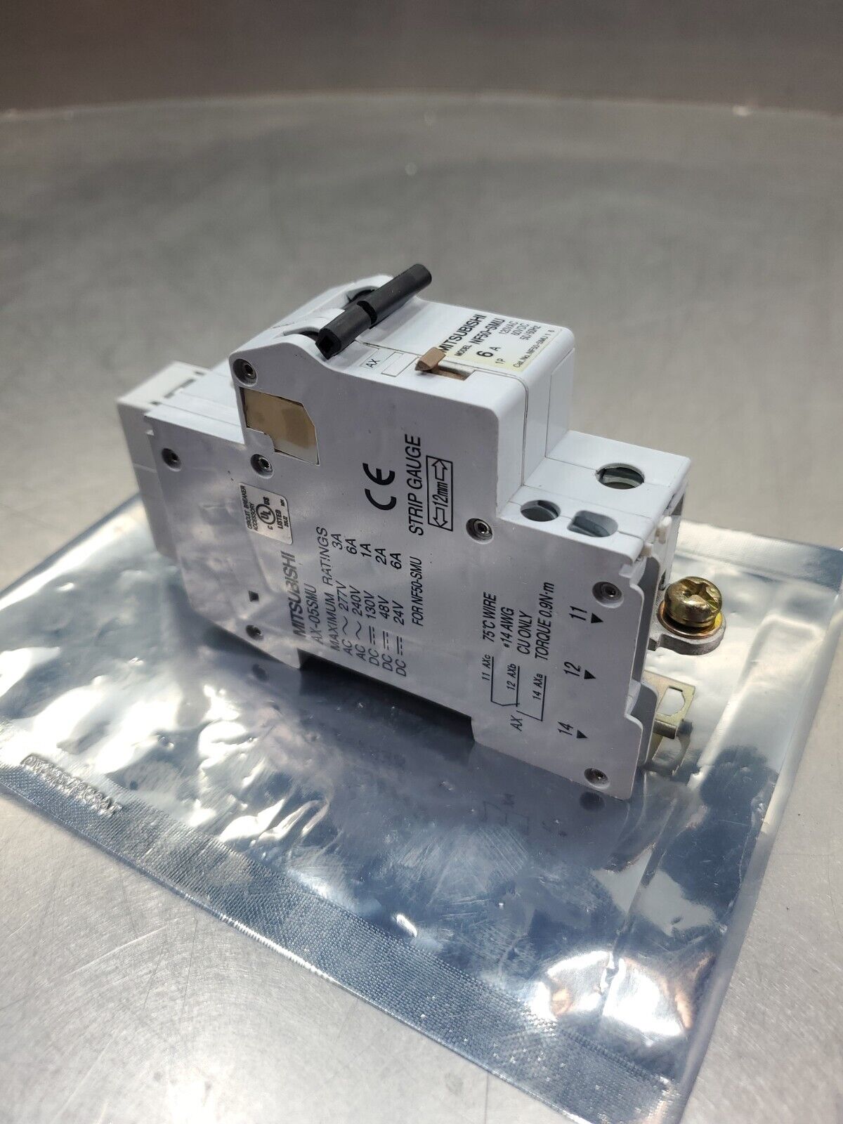 Mitsubishi Electric NF50-SMU 6A Breaker w/AX-05SMU Module.                  4E-8