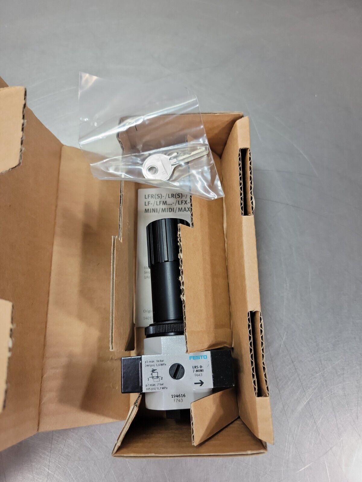 FESTO PRESSURE CONTROL VALVE LOCKABLE LRS-1/4-D-7-0-MINI 194616 loc.6C