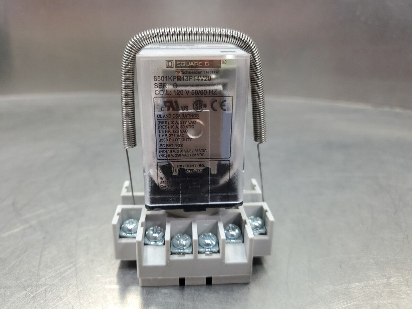 SQUARE D 8501KPR13P14V20 Ser. G 120V 50/60Hz Purpose Relay.                 4C-1