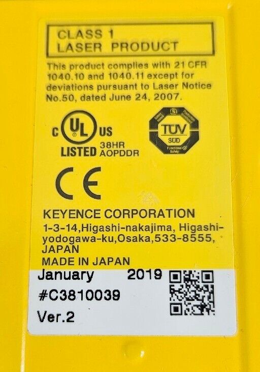 Keyence SZ01S Laser Scanner. Loc 6D8 Palmetto Automation Inc.