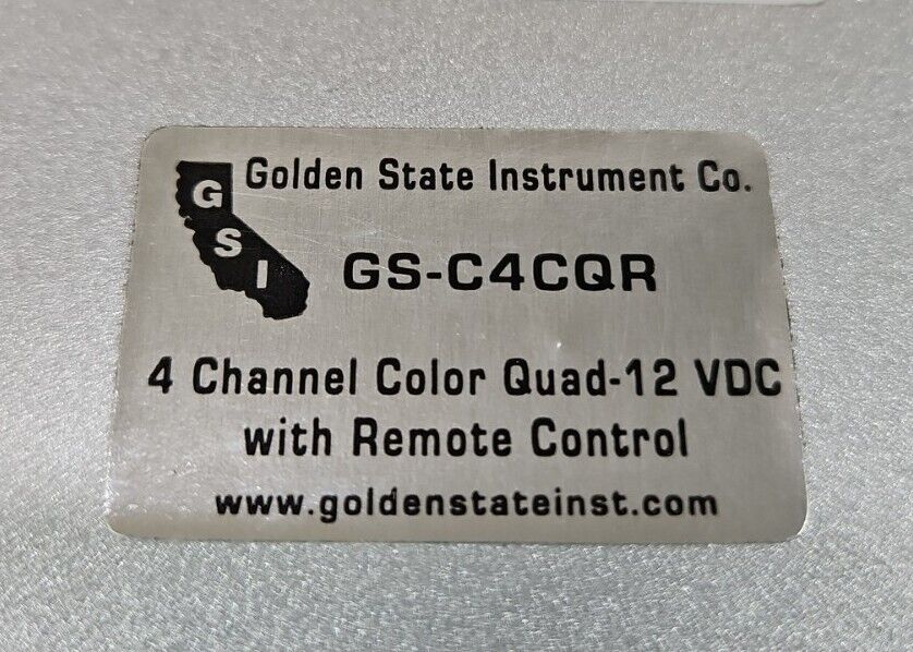Color QUAD System GS-C4CQR. 4 Channel Color Quad 12 VDC.                   3E-38