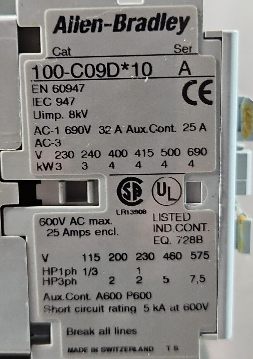 Allen-Bradley 100-C09D*10 with 100-FSV55/A. CONTACTOR.                     4D-19