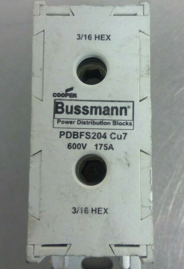 Cooper Bussmann PDBFS204 Cu7 600V 175A Power Distribution Block               4D