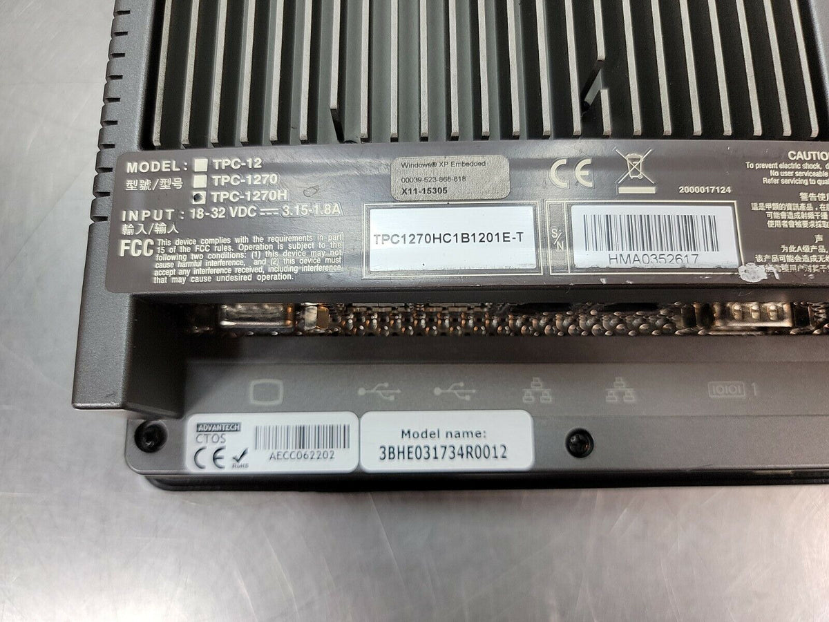 ADVANTECH TPC1270HC1B1201E-T/ ABB 3BHE031734R0012 Control Terminal loc.2B