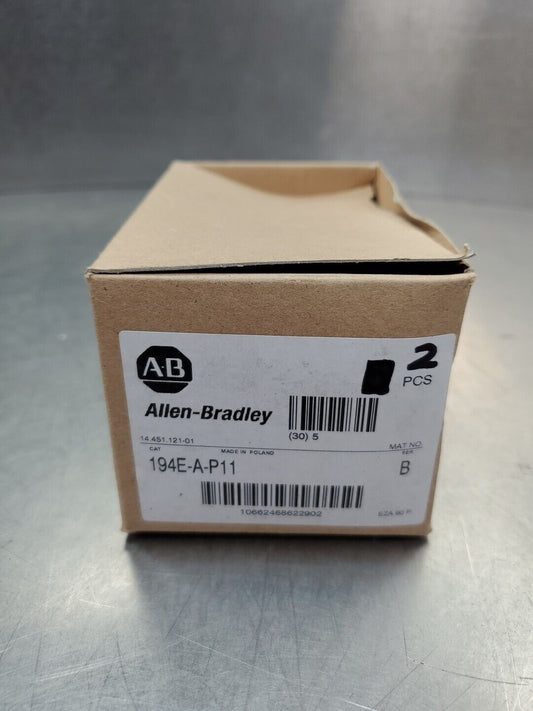 ALLEN-BRADLEY 194E-A-P11 SER B AUXILIARY CONTACT BASE MOUNT, Lot of 2.     4D-24