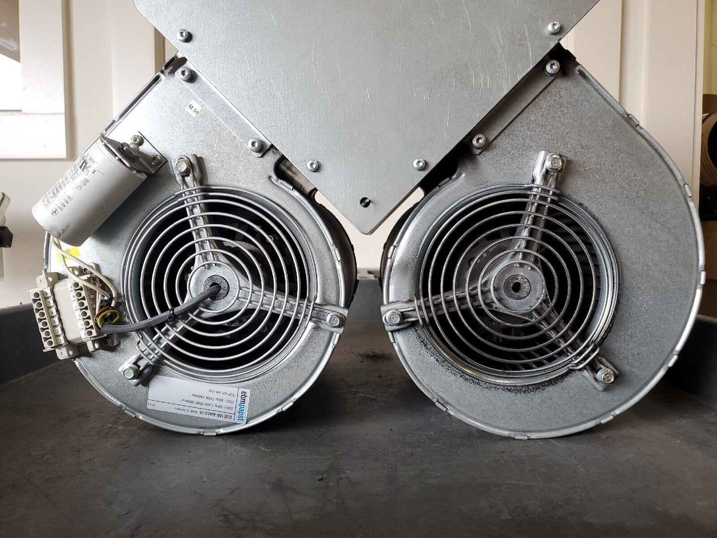 Duo EBMPAPST D2E160-AH02-15 Centrifugal Fans Setup.                           1D
