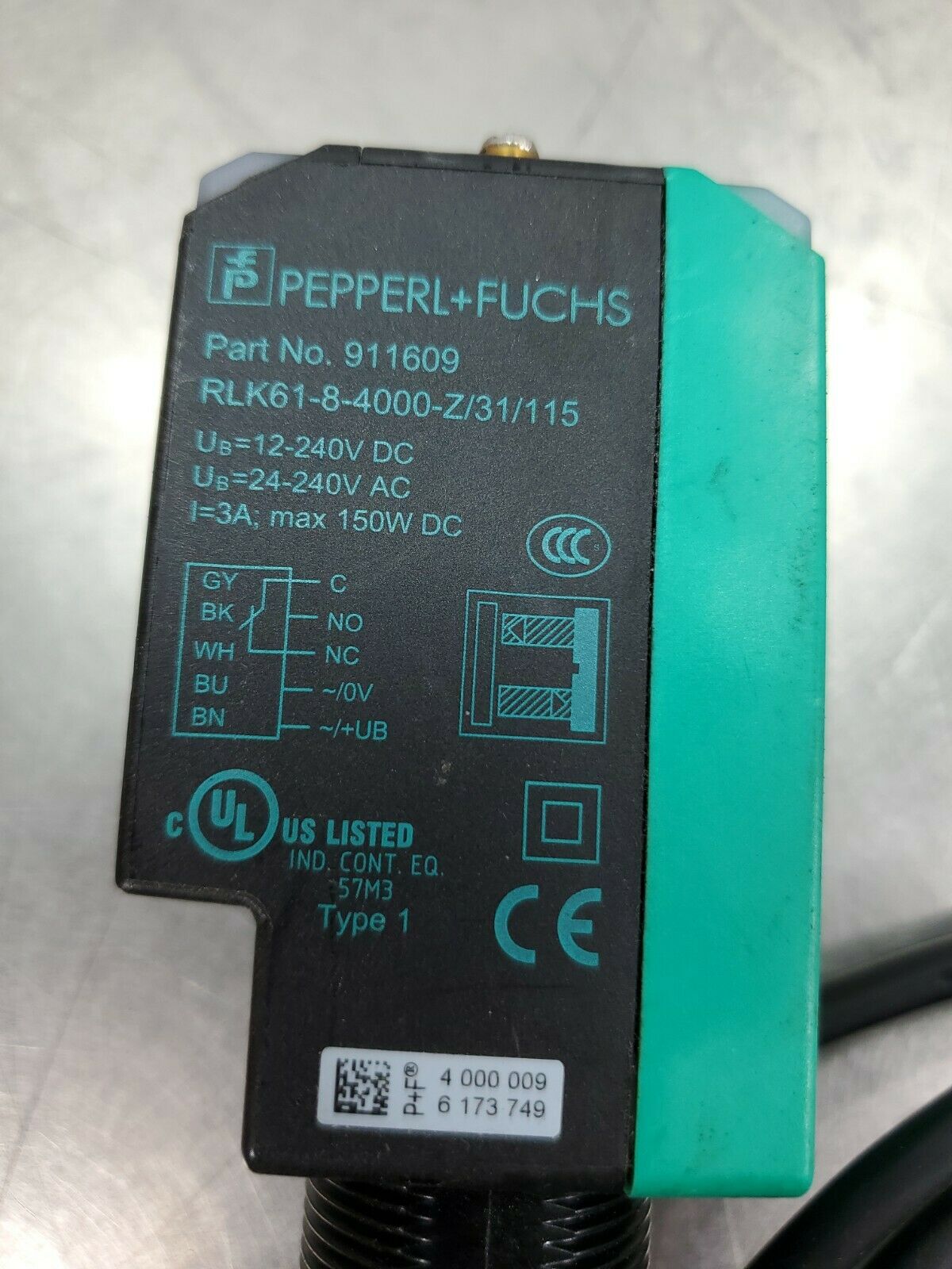 PEPPERL & FUCHS RLK61-8-4000-Z/31/115 PN: 911609.           5E