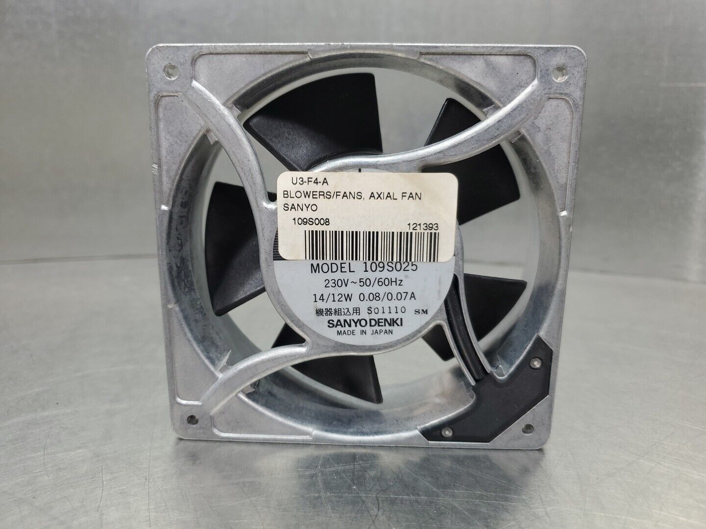 SANYO DENKI 109S025 230V 14/12W 0.08/0.07A Cooling Fan.                    4E-1