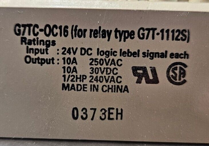 Omron G7TC-OC16 Module Combination Relay G7T-1112S.                        3C-16