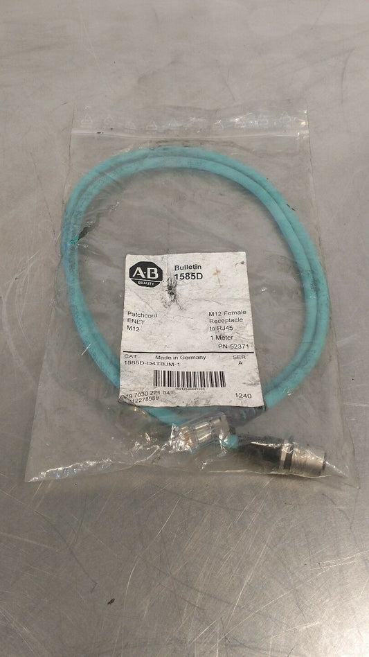 Allen Bradley 1585D-D4TBJM M12 Ethernet Patch Cable 6A