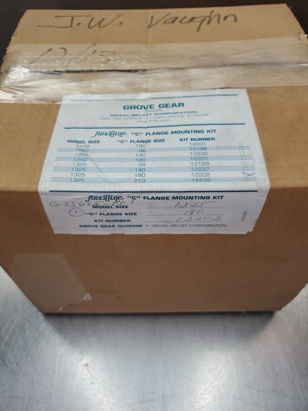 Grove Gear FLEXALINE Kit12202 (M1325) "C" Flange Mounting Kit. 4E33