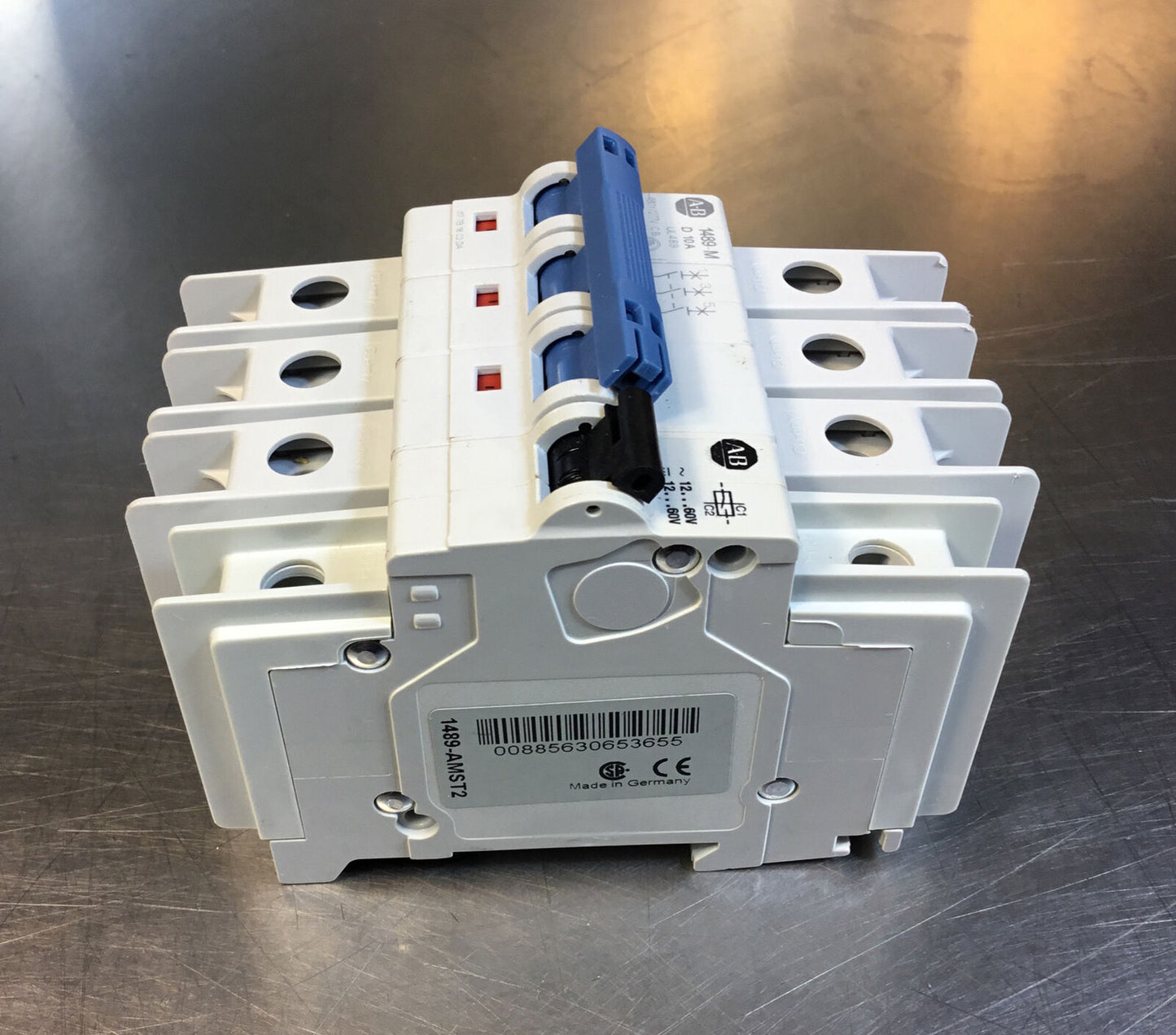 ALLEN BRADLEY 1489-M + 1489-AMST2 CIRCUIT BREAKER SHUNT TRIP 3 Pole 10A   4C