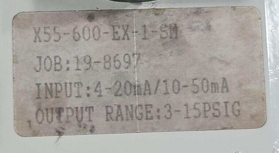 Ronan Eng X55-600-EX-1SM/ X55600EX1XM. Current to Pressure Transducer.  Loc6D-22