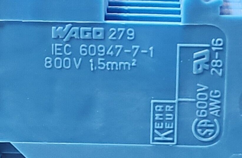 WAGO 279-834 Conductor Through Terminal Block - Lot of 99.               Loc3E-1