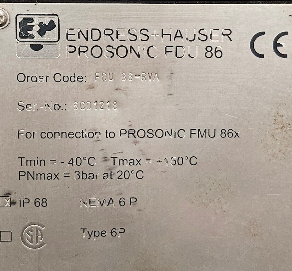 Endress+Hauser FDU 86-RVA PROSONIC FDU86 Module                           Loc 5F