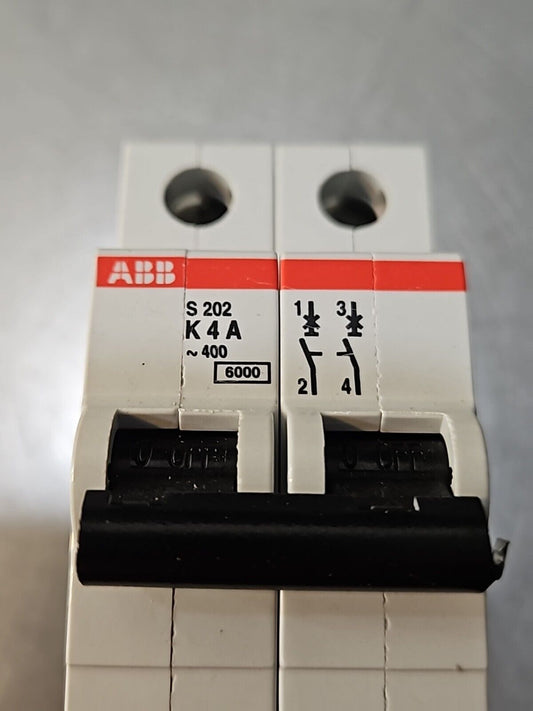 ABB Circuit Breaker S202-K4A 2-Pole.                                    Loc 4C-3