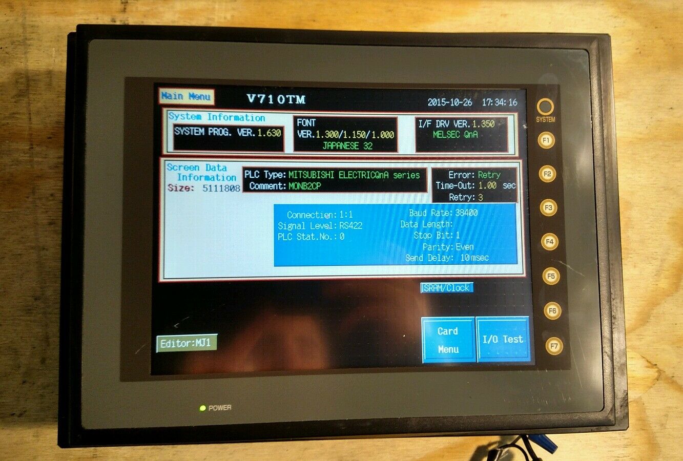 Fuji Electric V710TM Touch Panel                                             AUC