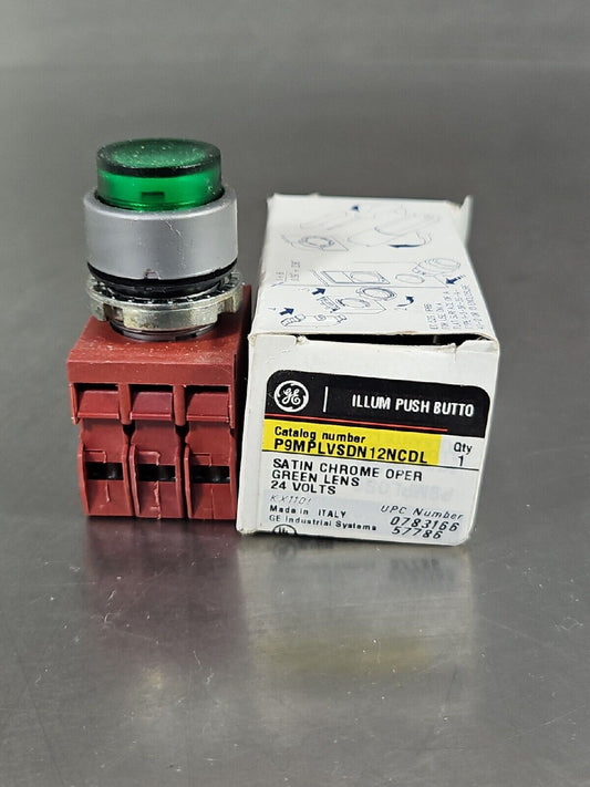 General Electric GE P9MPLVSDN12NCDL Green Lens Pushbutton.              Loc 4E-5