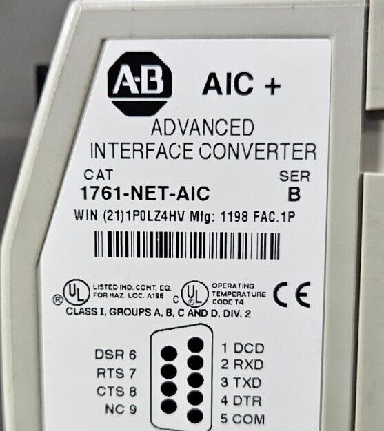 Allen-Bradley 1761-NET-AIC. Ser B. ADVANCED INTERFACE CONVERTER.           4E-19