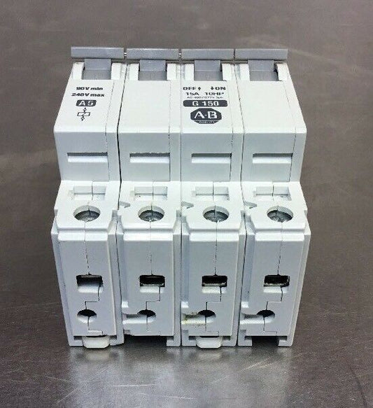 ALLEN BRADLEY 1492-ACB W/ 1492-CB3 G150 15A 10HP 4 POLE CIRCUIT BREAKER   Loc.4A